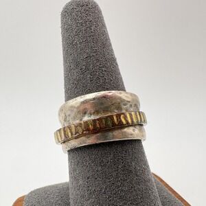 Silpada Sterling Silver 925 Hammered Spinner Band Ring Size 8.25 Oxidized